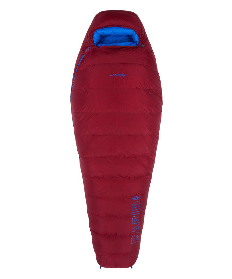 Спальный мешок пуховый Rapid -40C right (Regular, 1282/т.красный/синий, , , , , )