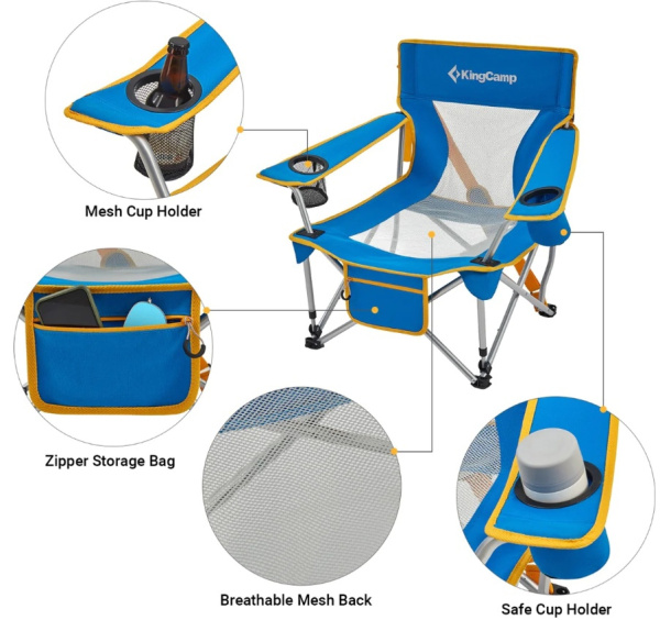 King Camp 2135 larch beech chair кресло скл. сталь (синий)