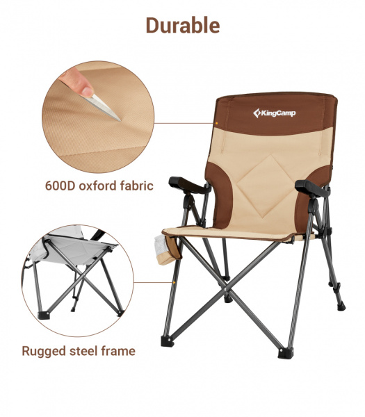 King Camp 2225 polar c30 кресло скл. сталь (84х59х101см, бежевый-коричневый)