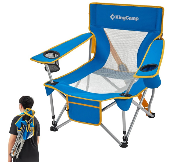 King Camp 2135 larch beech chair кресло скл. сталь (синий)