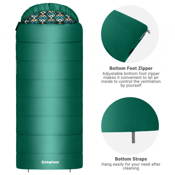 King Camp 2001 superior 300xl -13°с 230x92 спальный мешок (зелёный, левый)