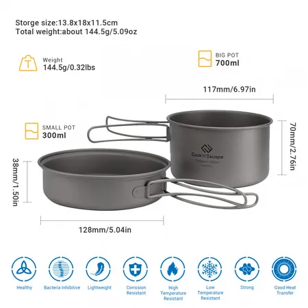 Cook 'n' Escape ca2112 titanium pot with pan набор посуды