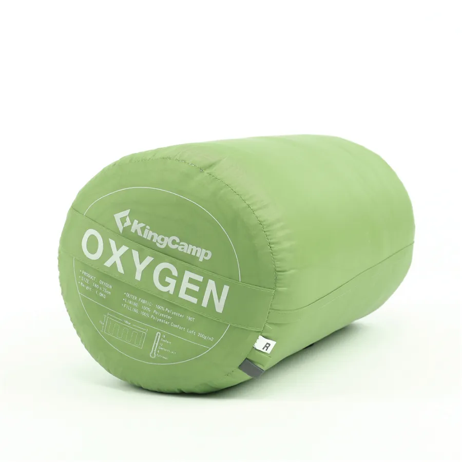 3122 OXYGEN +8С 180x75 спальный мешок (зелёный, левый)