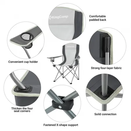 3818 Arms Chair кресло скл. cталь (84Х50Х96, черно-серый)