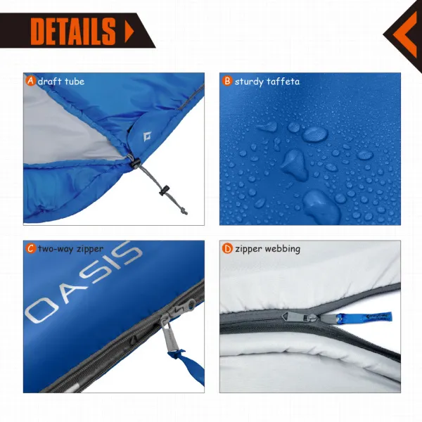 King Camp 3222 oasis 250xl -3c спальный мешок (синий левый)